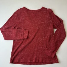 Cat  Jack Sweater Boys XL 14 Red White Speckled Pullover Thermal Long Sleeve