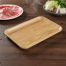 Rectangular Melamine Tray Lightweight Wood Look Plate Rounded Corners for
