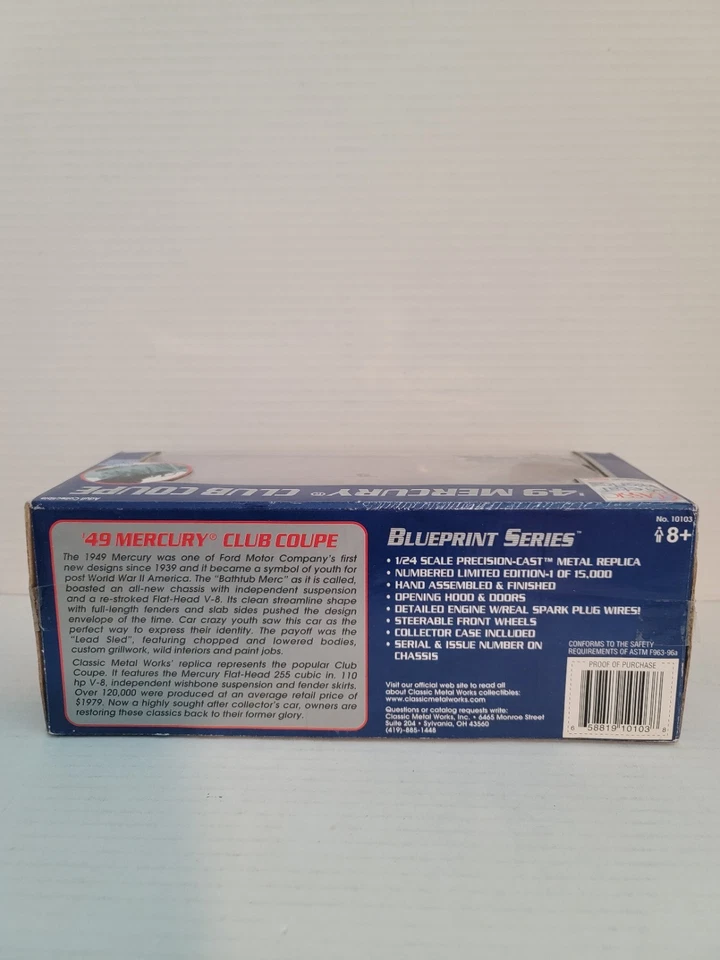 Blueprint Series '49 Mercury Coupe Die Cast Car- 1:24 scale- Classic Metal Works - Image 3 of 4