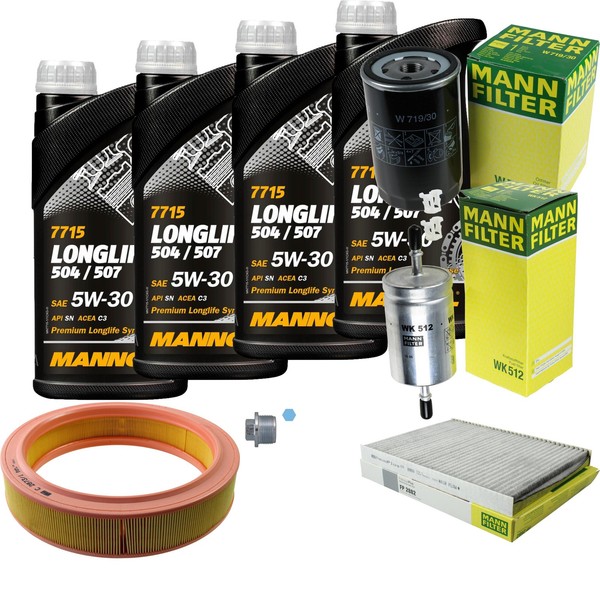 MANN-FILTER Inspektionspaket Mannol 4L Longlife 5W-30 FüR Seat Ibiza II 1.4I-image
