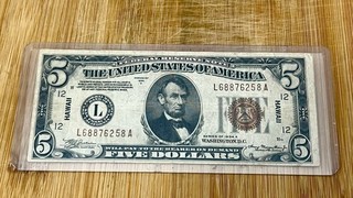 $5 1934 A (( HAWAII )) Federal Reserve Note ((VF )) US PAPER CURRENCY Auction