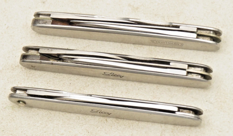 Navajas de acero inoxidable SCHRADE WALDEN de colección - Cuchillos usados - Lote de tres cuchillos Foto 4 de 4