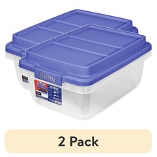 2 PCS Clear Stackable Storage Bin 18qt Organizer Shoes Crafts Garage New