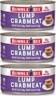 Bumble Bee Lump Crab Meat 6 oz Can 14g Protein  1g 6 Ounce Pack of 3