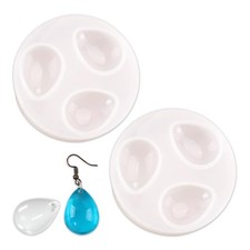 2pcs Silicone Pendant Water Drop Gem Mold Resin Casting Pendant Tool With Hole