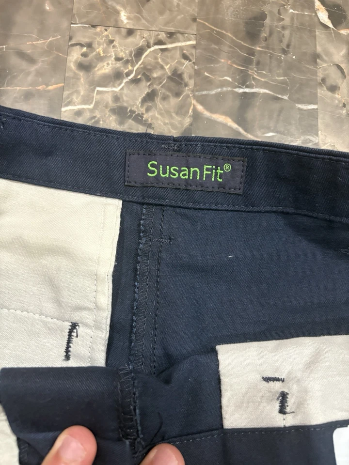 Pantalones de trabajo CINTAS Susan Fit para mujer 4 uniforme regular azul chino recto Foto 3 de 4