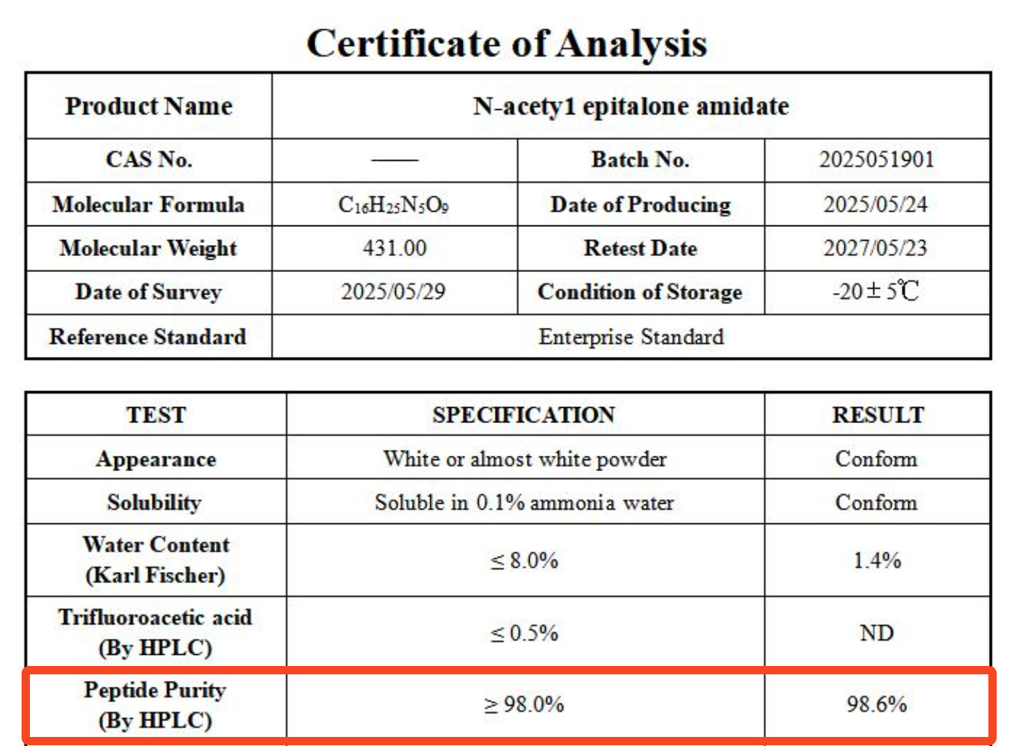 Epitalon 20-100mg - 10ml Nasal Spray