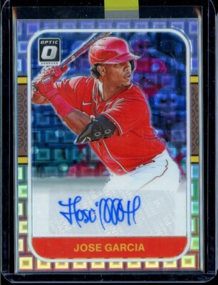 JOSE GARCIA RC /25 Auto 2021 Donruss Optic Cincinnati Reds Mint SSP Rookie Card