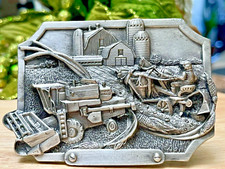 VTG THE AMERICAN FARMER FEEDS THE WORLD BELT BUCKLE 83' SISKIYOU BUCKLE CO FARM