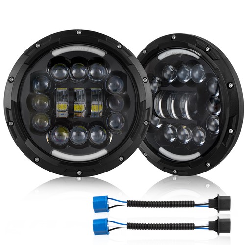 For 2007-2018 Jeep Wrangler JK JKU 7" Inch Halo LED Headlights Fog Lights Combo - Picture 2 of 19