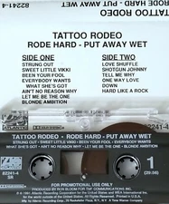 TATTOO RODEO 91 PROMO TAPE RODE HARD PUT AWAY WET CASSETTE HEAVY METAL GLAM ROCK