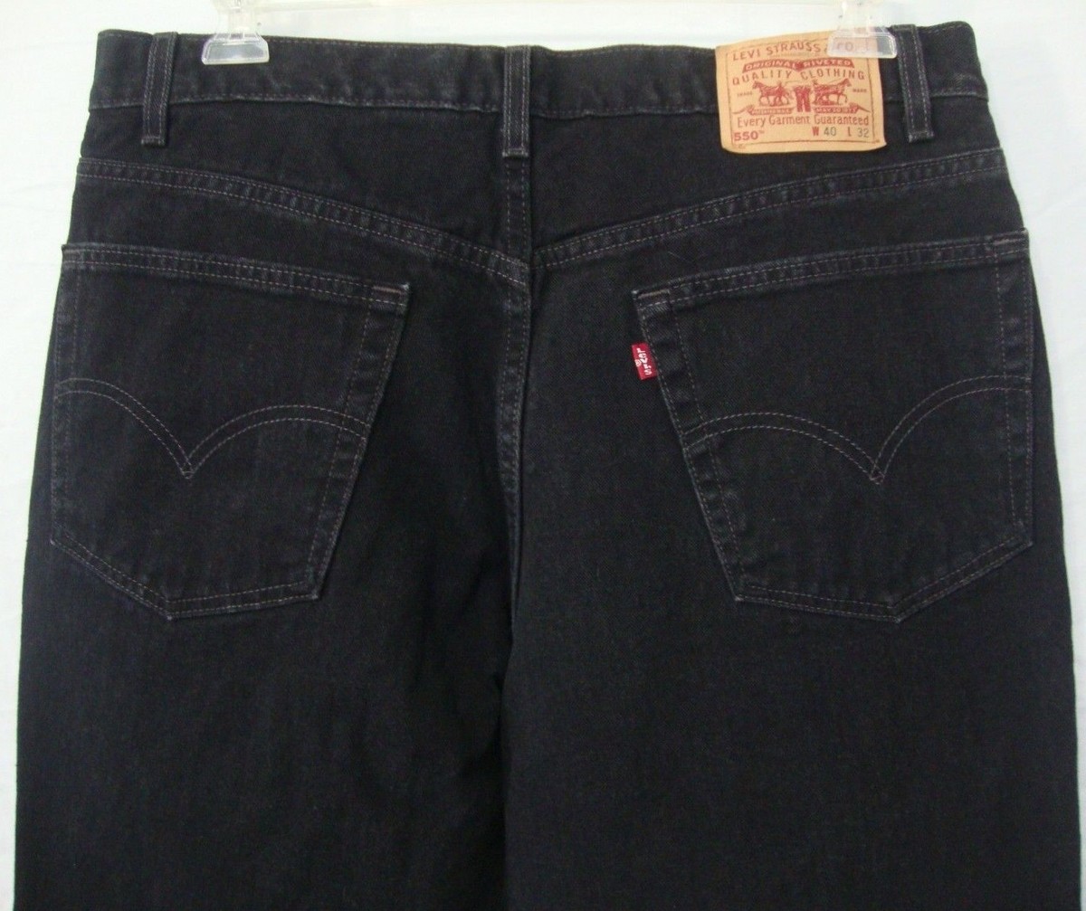 Vintage Levi's 550 Black Denim Jeans 40 x 32 Made in USA