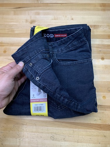 NEW MENS 32X32 IZOD DARK Blue WASH COMFORT STRETCH STRAIGHT Slim FIT LEG JEANS - Picture 3 of 4