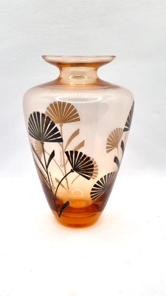 ART DECO GLASS VASE SILVER VINTAGE VASO VETRO ART DECO - Immagine 3 di 4