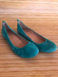 teal ballet shoes