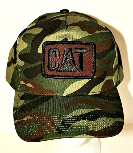 CAT Caterpillar Tractor Heavy Equipment Camo Baseball Cap Hat New NOS OSFM - 第 1/4 張圖片