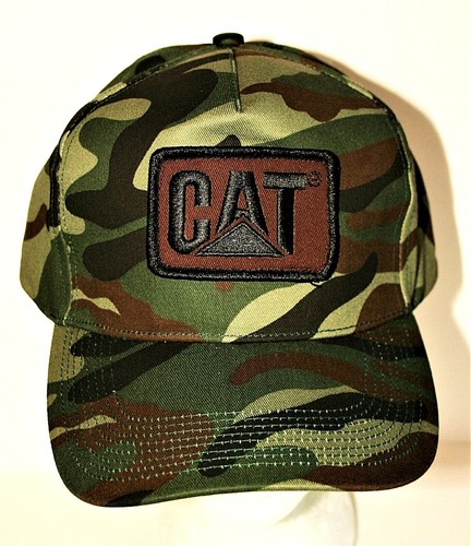 CAT Caterpillar Tractor Heavy Equipment Camo Baseball Cap Hat New NOS OSFM - Picture 1 of 4