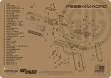 Sig Sauer P365 XMACRO Schematic Handgun Mat FDE
