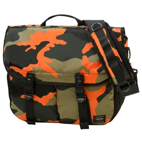 PORTER / PS CAMO SHOULDER BAG Mesh pocket Woodland orange new