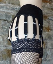 Cintura Sospensiva Stile Anni 50 Unisex Cintura Sospensiva (giarrettiera) Tutto Pizzo Bianca - 6 Cinturini, Marca Nylonz, Made In UK Cinturini In Pizzo Lussuosi - Foto 2