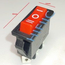 JIABEN KND2-12/1 Rocker Switch 3Pins 3Positions 12A 250VAC 18A 125VAC Red Button