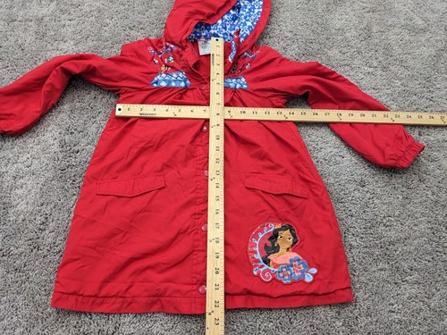 Disney Jacket Girls7/8 Red Elena Of Avalor Hooded Button Up Casual Coat - Picture 3 of 13