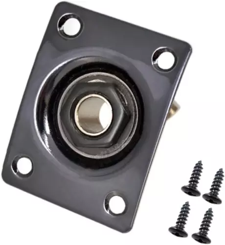 Square Metal 1/4 Output Jack Plate Input Jack Socket for Electric Guitar Bass (B