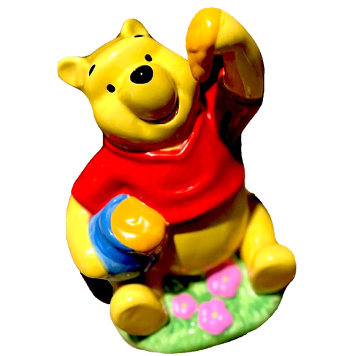 Disney Winnie The Pooh Yellow Ceramic Honey Pot Money Bank Figurine 9.5" - Picture 2 of 8