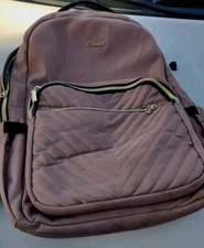 LOVEVOOK Backpack With USB Port Brown Faux Leather 