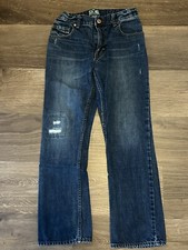 PS Aeropostale Jeans Boys Size 12 Bluejeans Straight Leg Denim Adjustable Waist