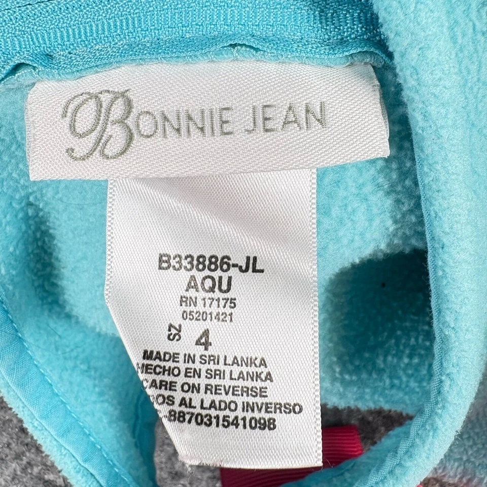 Vestido Bonnie Jean Niñas 4 Vellón Sin Mangas Apliques Búho Turquesa Lindo Aline Foto 4 de 4