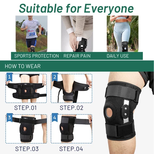 Klapp Kniebandage Kompressionshülse Gelenkstütze offen Patella Stabilisator Bandage - Bild 11 von 23