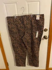 BRAND NEW WOMEN'S SIZE 26W TERRA  SKY STRAIGHT LEG Leopard JEANS