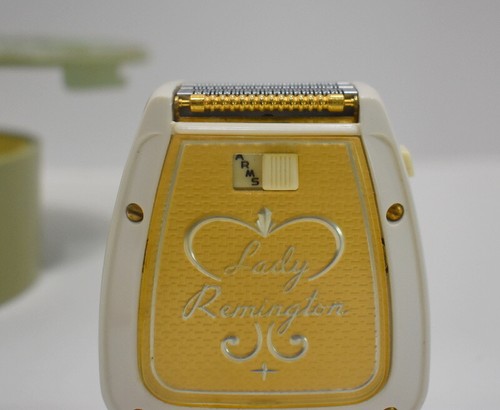 Vintage Travel Women Remington Shaver Green Yellow Case Made in USA - Afbeelding 4 van 12