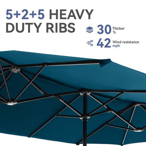 13ft Patio Umbrella Double Side Large Outdoor Market Umbrella with Crank - Picture 94 of 112