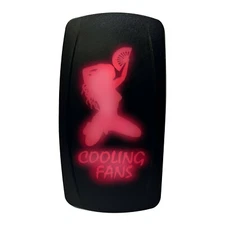 Sexy Cooling Fan Switch ON/OFF Waterproof Radiator Fan Costom Lazer Etch Red