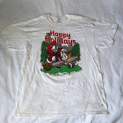 House Of Bedlam Happy Holidays Vintage Graphic T-Shirt Size Large Santa Football