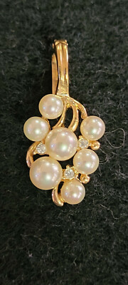 Ladies Pendant ''Gold Tone'' ''Pearl'' Roman Brand Nice Shiny Pretty Branch 