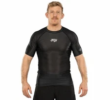 Fuji Sports ProTech Pro-Tech  BJJ Jiu Jitsu ShortSleeve SS Rashguard - Black