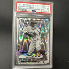 2021 Bowman Chrome Draft Jordan Lawler 1st B & W RayWave Refractor #194 PSA 10