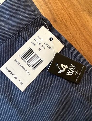 4 Way Stretch Men’s Shorts Navy Blue Size 32 Comfort Performance Series Golf - Picture 6 of 7