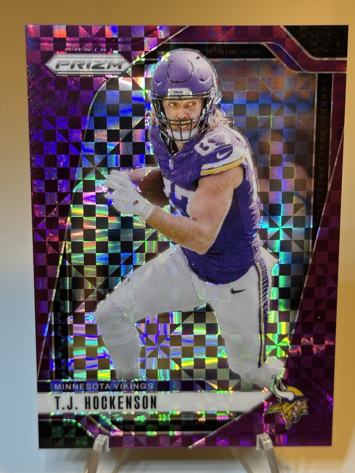 2024 Panini Prizm TJ Hockenson Purple Power Prizm /49 Color Match Vikings