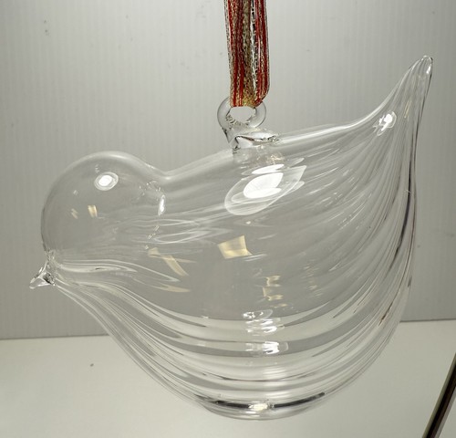 Pair of Vintage Hand Blown Art Glass Bird Christmas Ornaments 4.5” Width - Picture 9 of 11