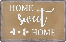 Anti Fatigue Kitchen Mat, Home Sweet Home Farmhouse, Tan
