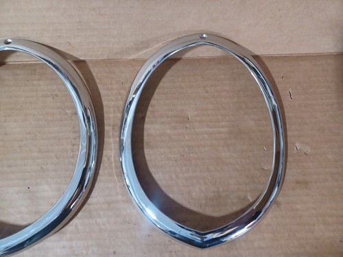 1939 Studebaker Champion Commander & President Headlight Rim Trim Ring NOS PAIR* - Picture 2 of 15