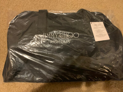 Jimmy Choo Parfums Weekender Travel Duffie Bag Men Woman Black NWT app. 18x8x14