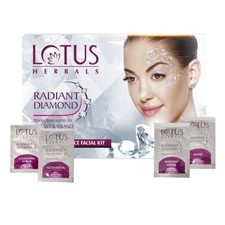 Lotus Radiant Diamond Facial Kit for instant glow 4 Use 37 Gram,