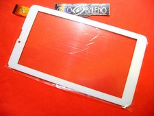 VETRO+TOUCH SCREEN per TABLET MAJESTIC TAB 647 IPS BIADESIVO BIANCO RICAMBIO