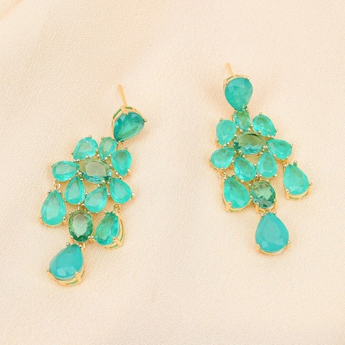 A+ Grade Natural Phantom Stone Green Quartz Earrings Handmade For Lady - Picture 9 of 10