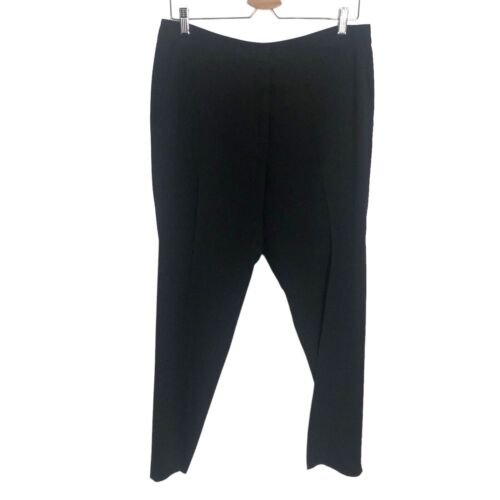 MSGM MILANO 46 US duże czarne spodnie spodnie 78% octan 22% wiskoza płaski przód - Zdjęcie 1 z 11